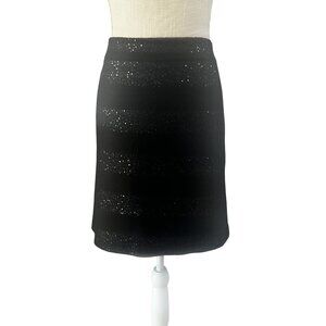 Ann Taylor Loft Womens Black Sequin-Striped Skirt Size 14